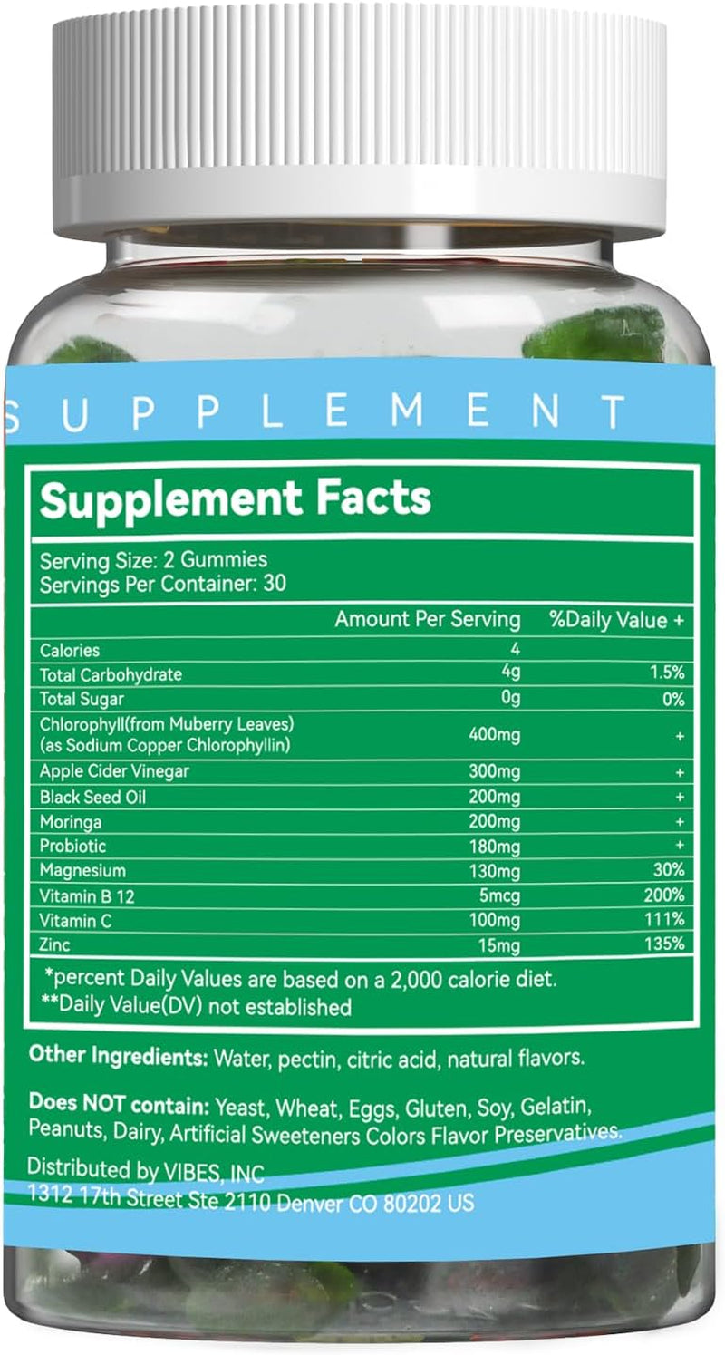 2 Pack Chlorophyll Gummies for Body Odor Deodorant*
