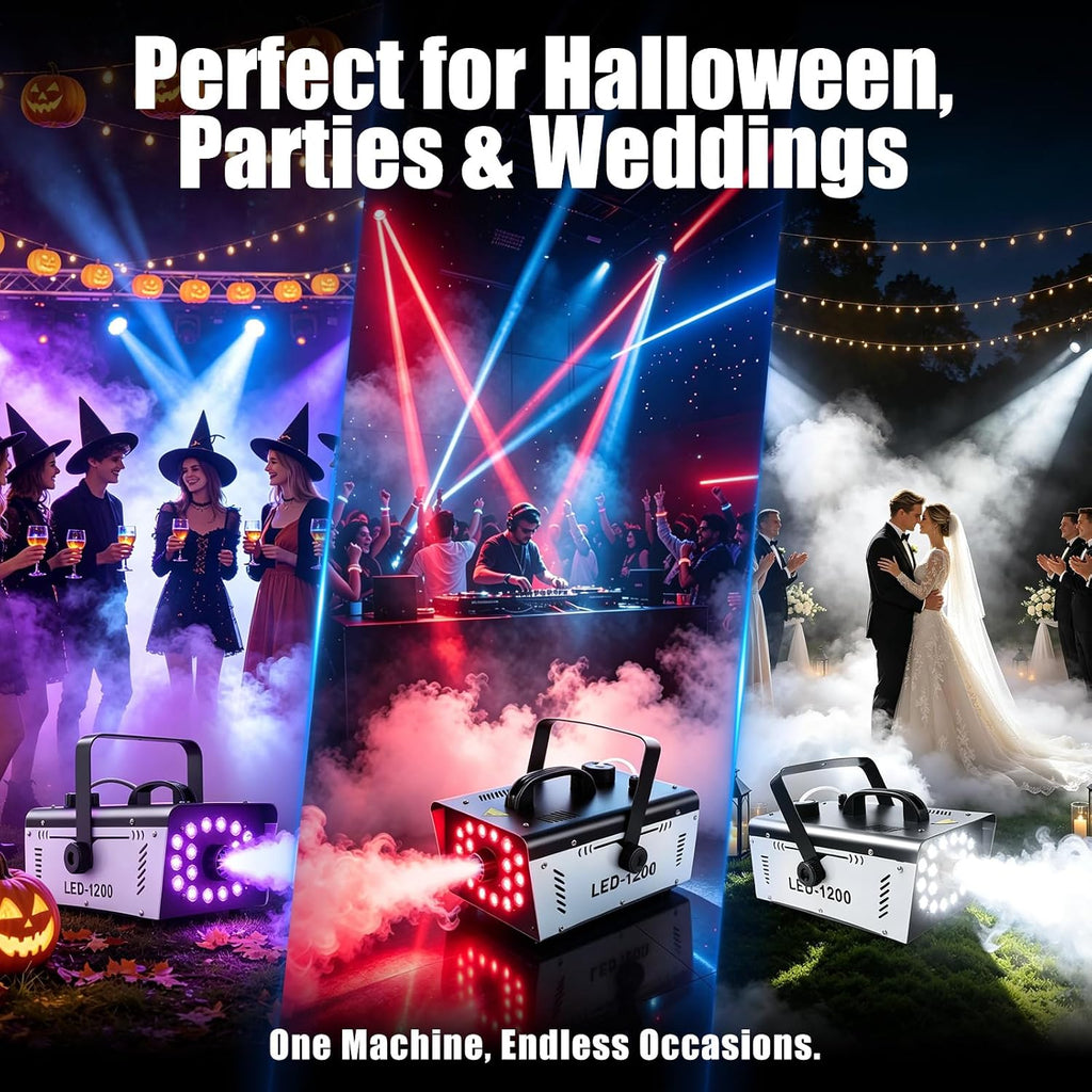 1200W Fog Machine with 18 LED Lights