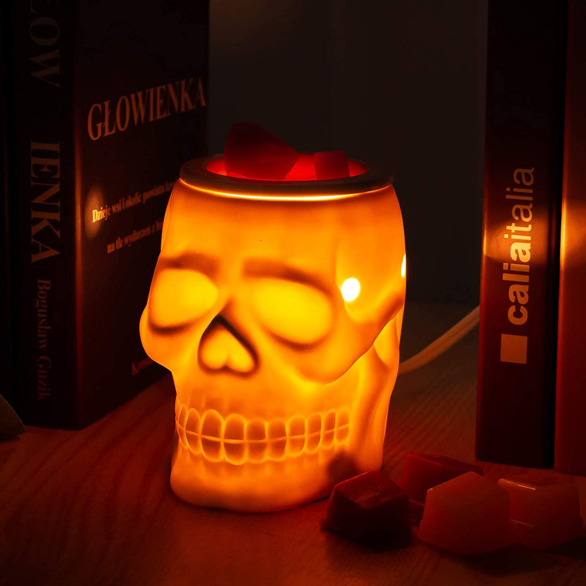Ceramic Skull Wax Melt Warmer  Electric Halloween Wax Melter