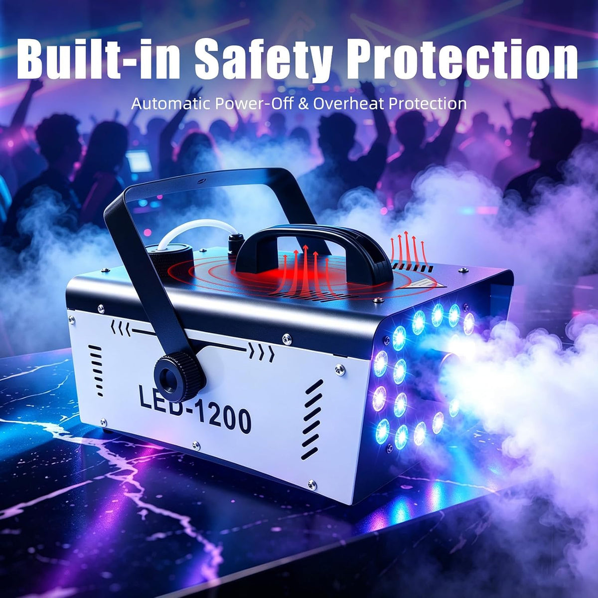 1200W Fog Machine with 18 LED Lights