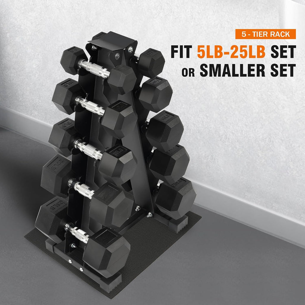 Rubber Hex Dumbbell Set