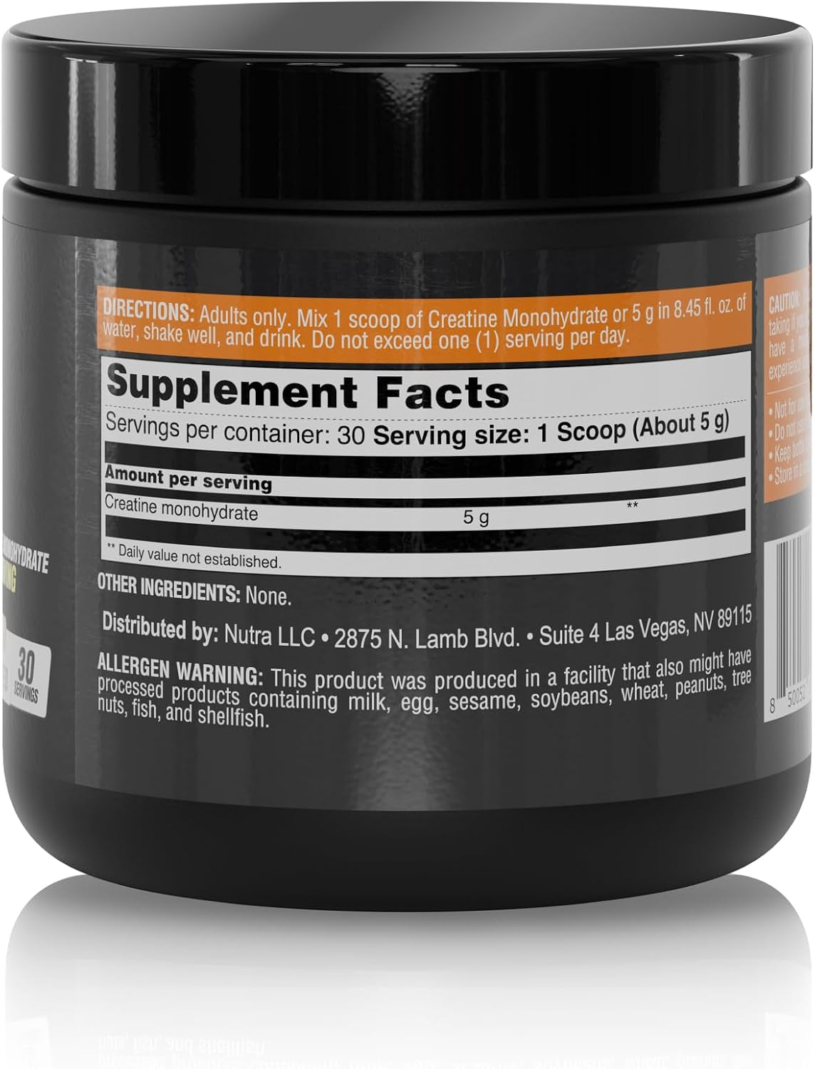 Creatine Monohydrate Powder 5G 30 Servings Unflavored 150G