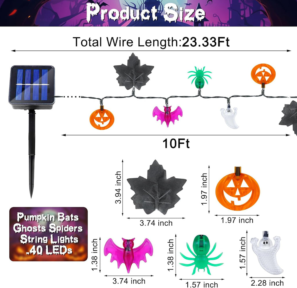 Solar Halloween String Lights Outdoor