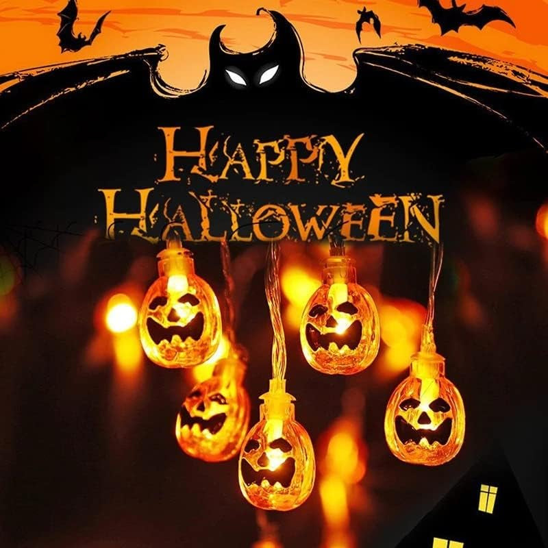 Halloween String Lights 10Ft 20 Leds Battery Operated Outdoor Decorations Pumpkin Lights for Halloween Party Decor