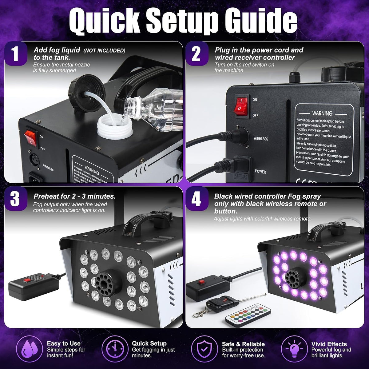 1200W Fog Machine with 18 LED Lights