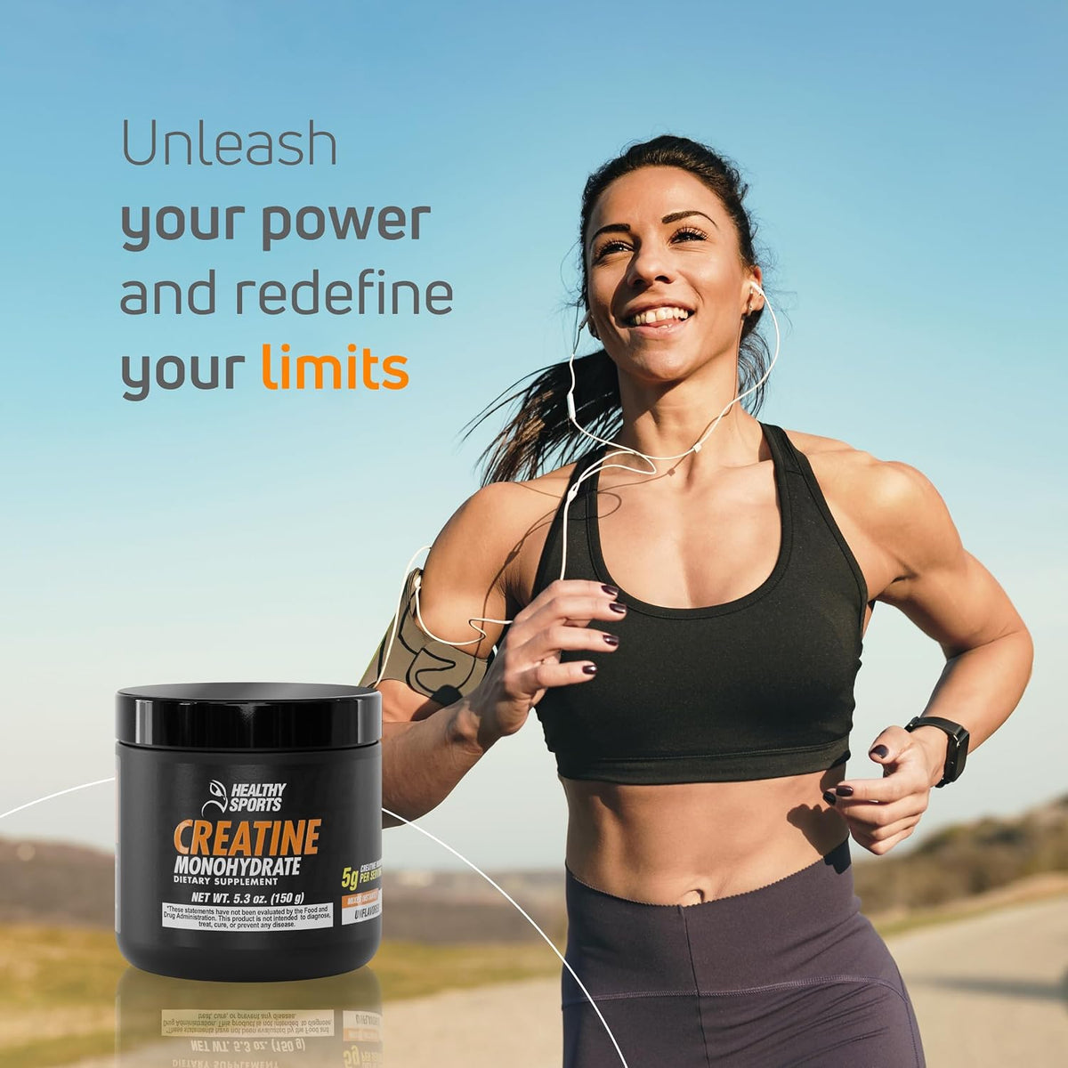 Creatine Monohydrate Powder 5G 30 Servings Unflavored 150G
