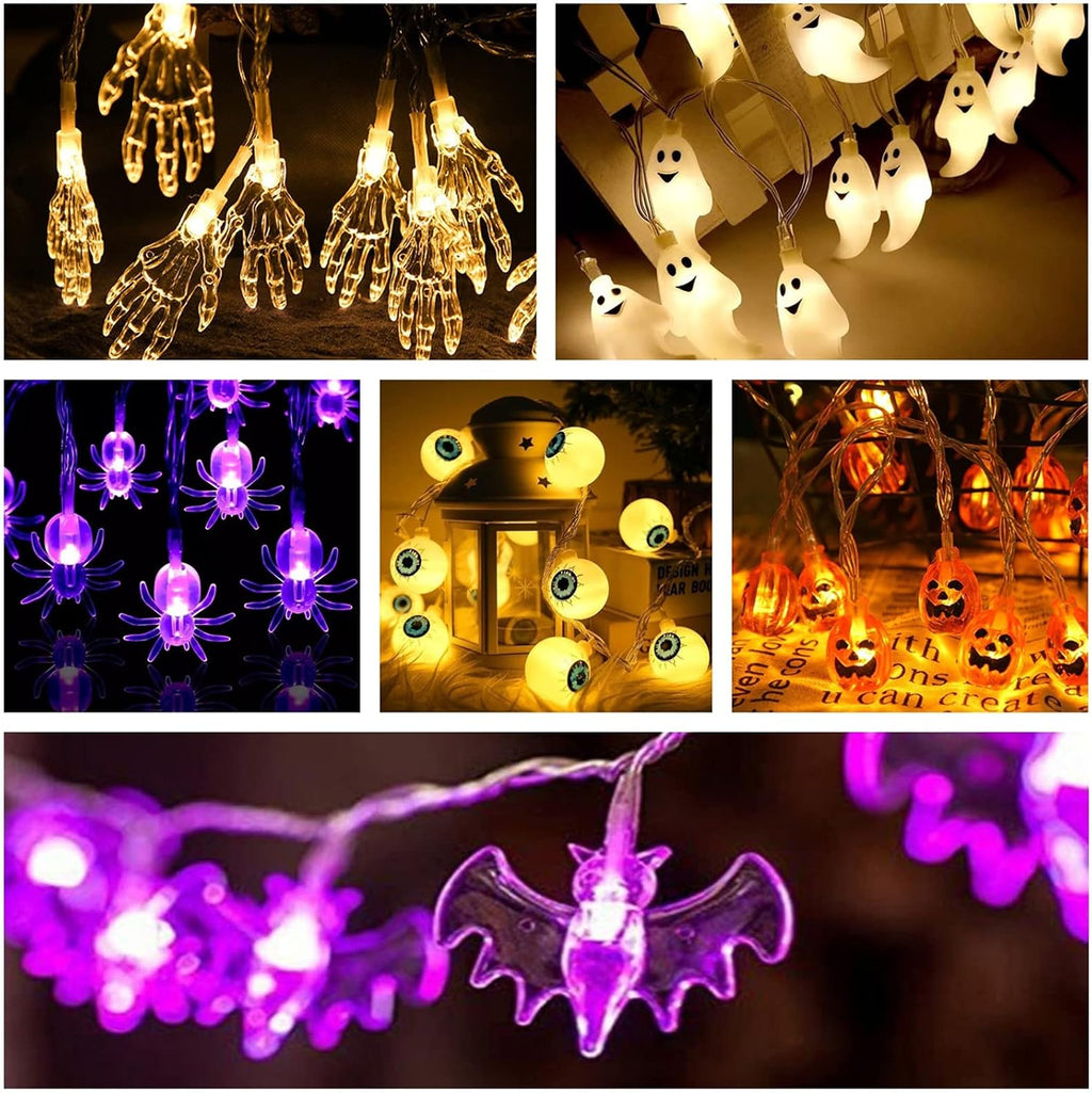 Halloween String Lights 10Ft 20 Leds Battery Operated Outdoor Decorations Pumpkin Lights for Halloween Party Decor