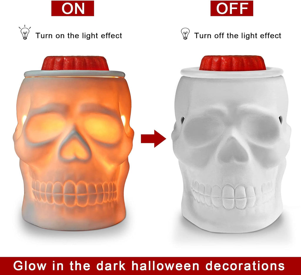 Ceramic Skull Wax Melt Warmer  Electric Halloween Wax Melter