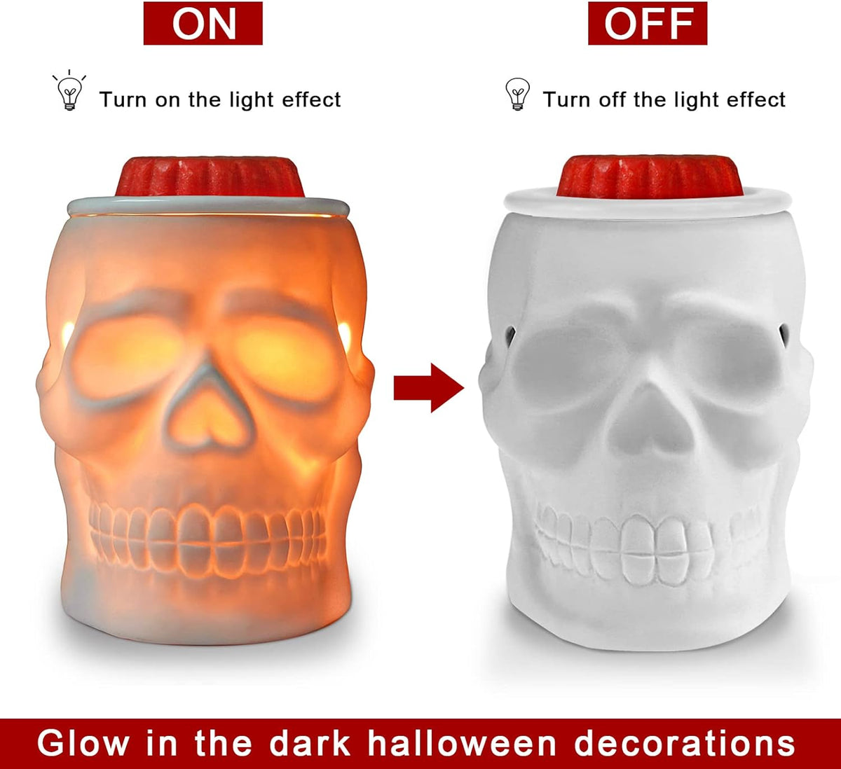 Ceramic Skull Wax Melt Warmer  Electric Halloween Wax Melter