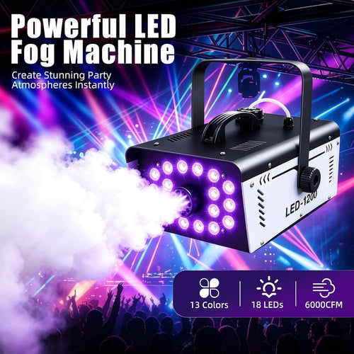1200W Fog Machine with 18 LED Lights
