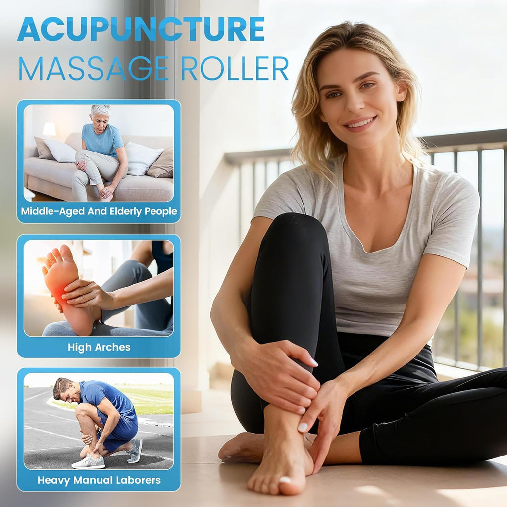 Plantar Fasciitis Relief Foot Roller Massager, Cold Therapy & Reflexology