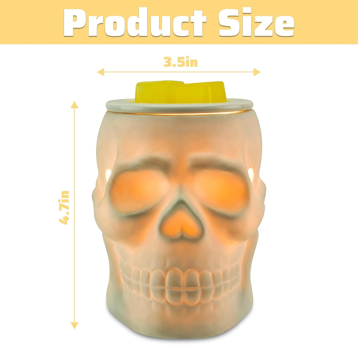 Ceramic Skull Wax Melt Warmer  Electric Halloween Wax Melter