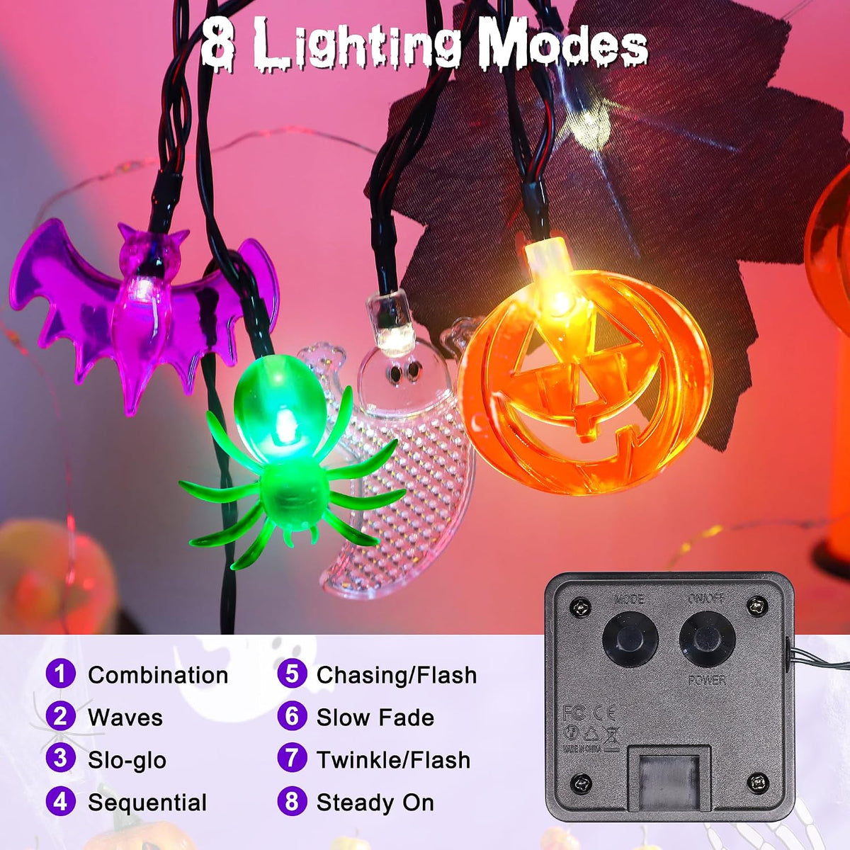 Solar Halloween String Lights Outdoor