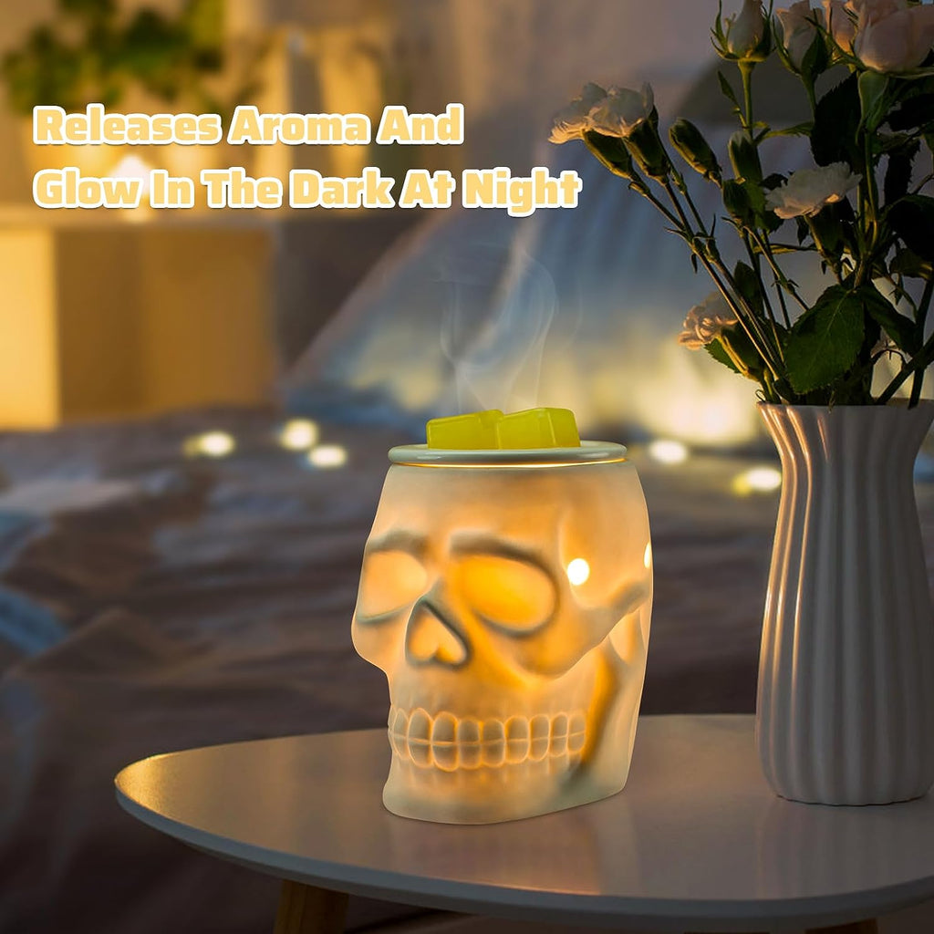 Ceramic Skull Wax Melt Warmer  Electric Halloween Wax Melter