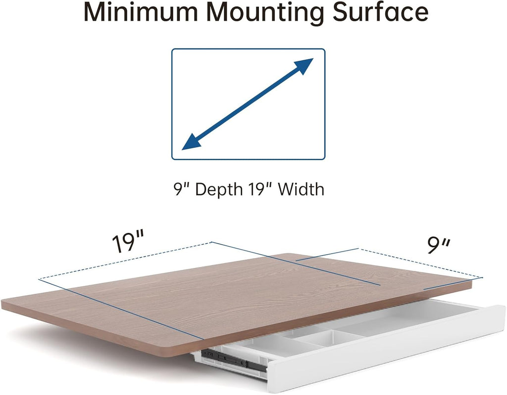 Under Desk Drawer, Hidden Slide-Out Storage Organizer for Home Office Desk