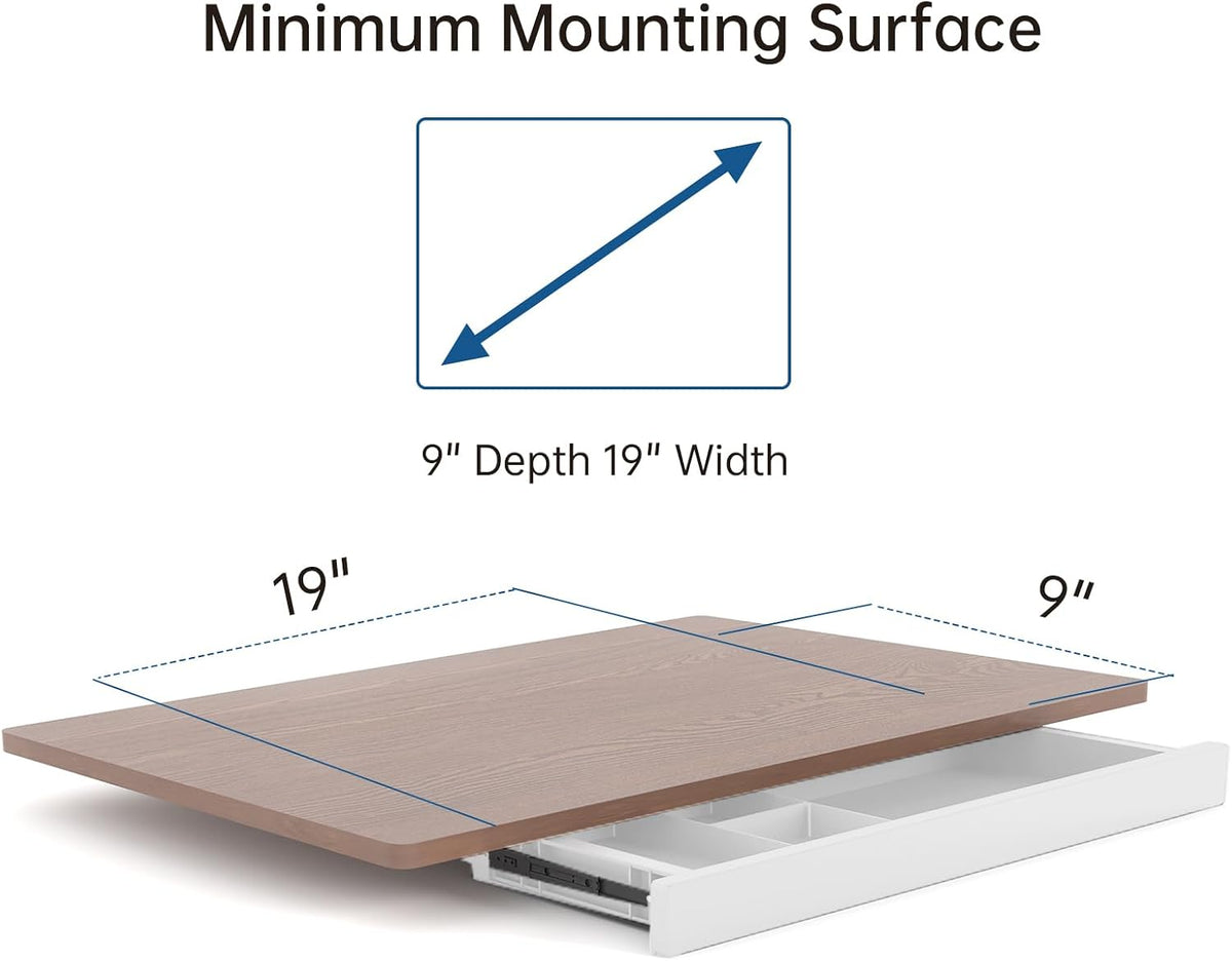 Under Desk Drawer, Hidden Slide-Out Storage Organizer for Home Office Desk