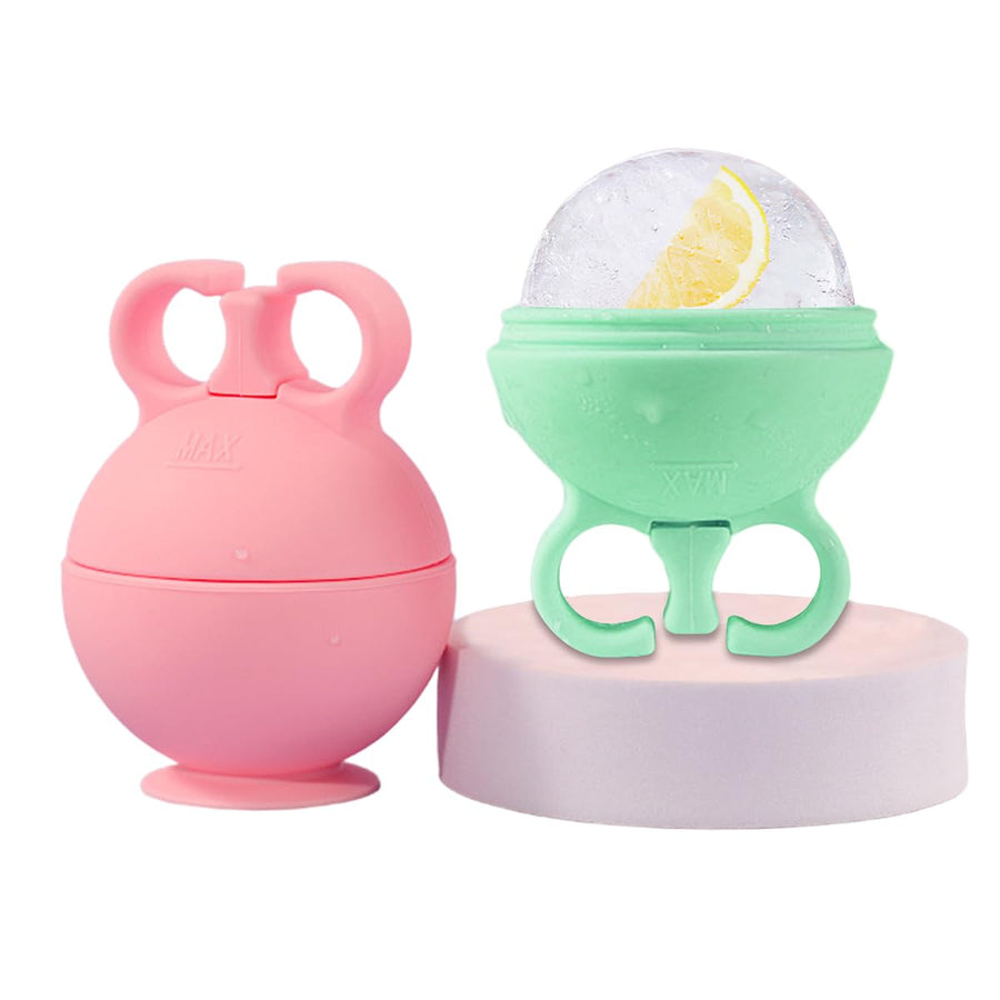 2 Pack Ice Roller for Face,Reusable Facial Ice Mold,Eliminate Eye and Face Swelling，Ice Cube Roller for Face Neck Body and Eye，Ice Cube Roller Massager Gua Sha Tool（Pink+Green）
