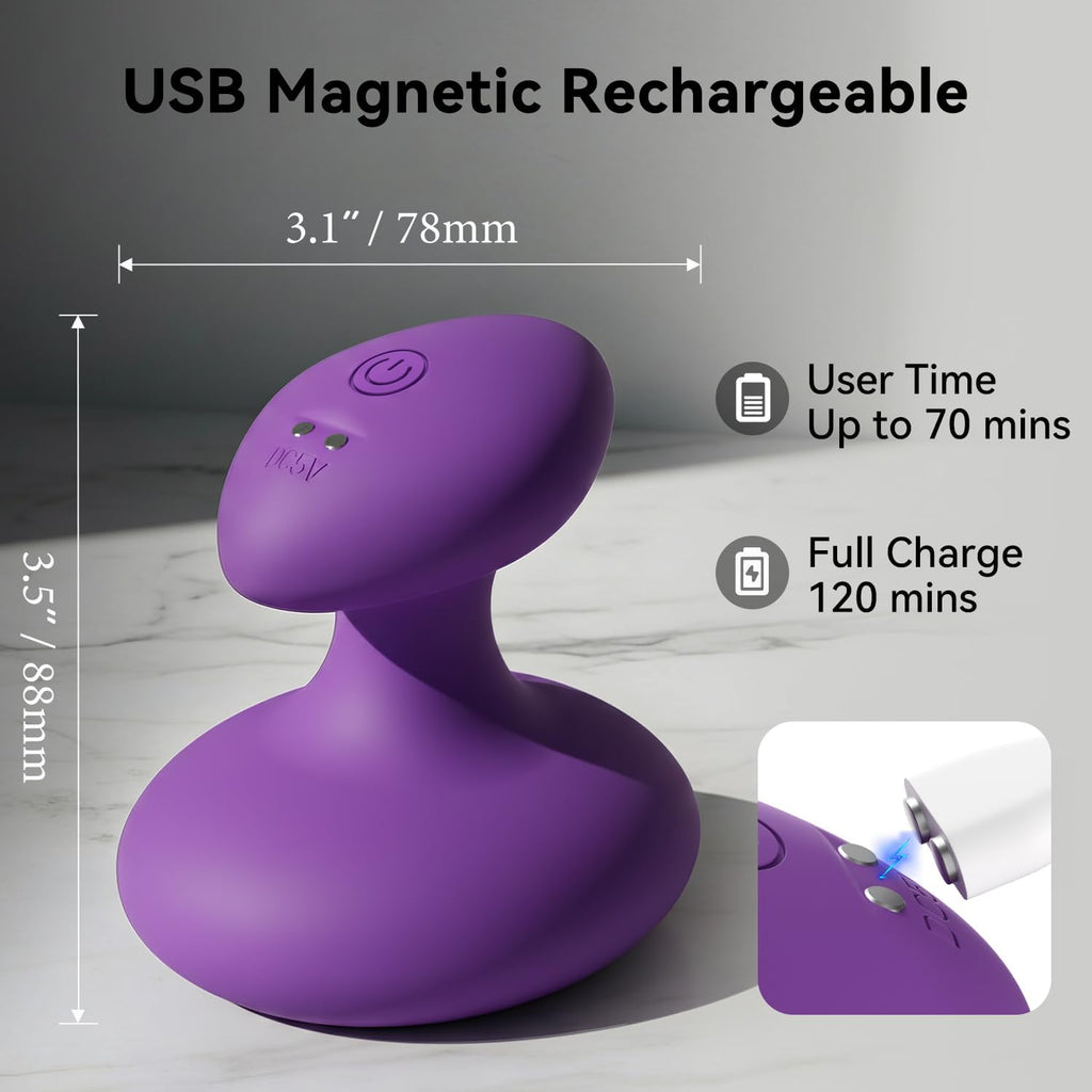 Handheld Massage Ball, Portable Mini Body Massager, Multifunctional Rechargeable Relaxation Massage Tool (Violet)