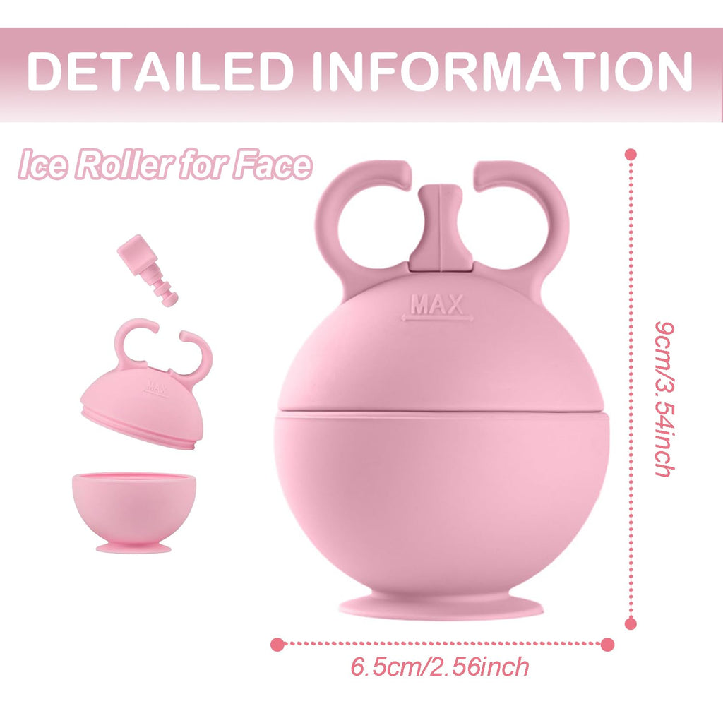 2 Pack Ice Roller for Face,Reusable Facial Ice Mold,Eliminate Eye and Face Swelling，Ice Cube Roller for Face Neck Body and Eye，Ice Cube Roller Massager Gua Sha Tool（Pink+Green）